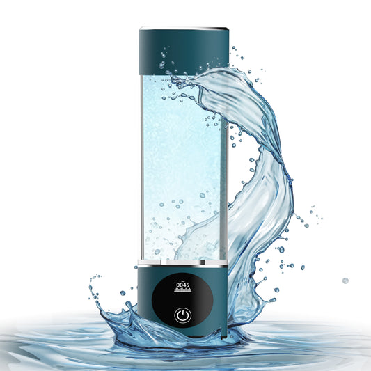 Hydrogen Water Bottle Generator- [+3000PPB] 4th Generation Hydrogen Generator Water Bottle with LED Display & Extended Battery Life - Compact, Portable Hydrogen Water Generator Bottle - Turquoise